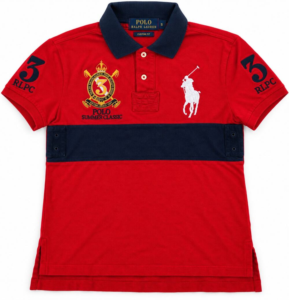 Polo Ralph Lauren Mens Custom Fit Small Big Pony Polo Shirt Red